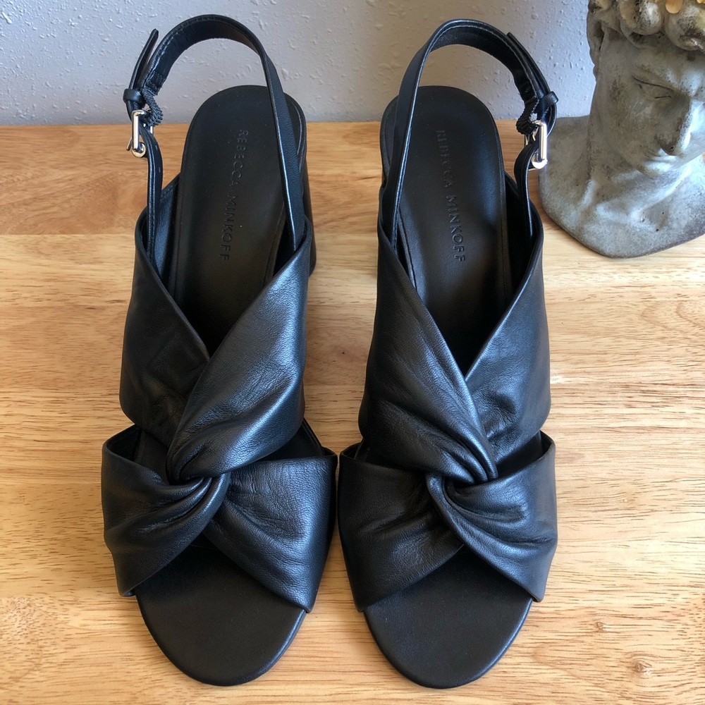 Rebecca Minkoff Leather Agata Block Heel Slingback Sandals